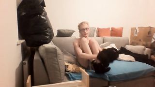 Skinny teenger strokes his cock and shows off his body in front the camera Peter bony