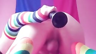 Toying my butt with big toys (onlyfans; RainbowFemboy) Rainbow Femboy
