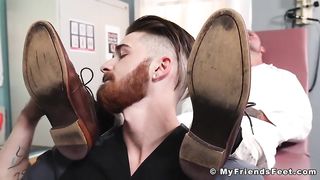 Hot Doctor Hunk Jerking off during Feet Licking Worship My Friends Feet