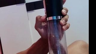 Showering and then using a cock pumping - gay sex porn video